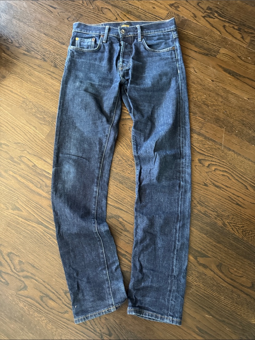 Men's Straight-Leg Dark Blue Jeans